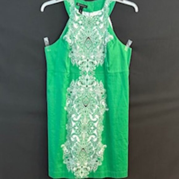 INC International Concepts Green Sleeveless Baroque Print Dress 16 (Green) - Picture 3 of 10